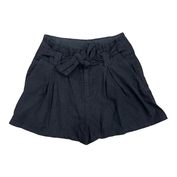 Free People Black Belted Cotton Shorts 2 - Picture 1 of 4